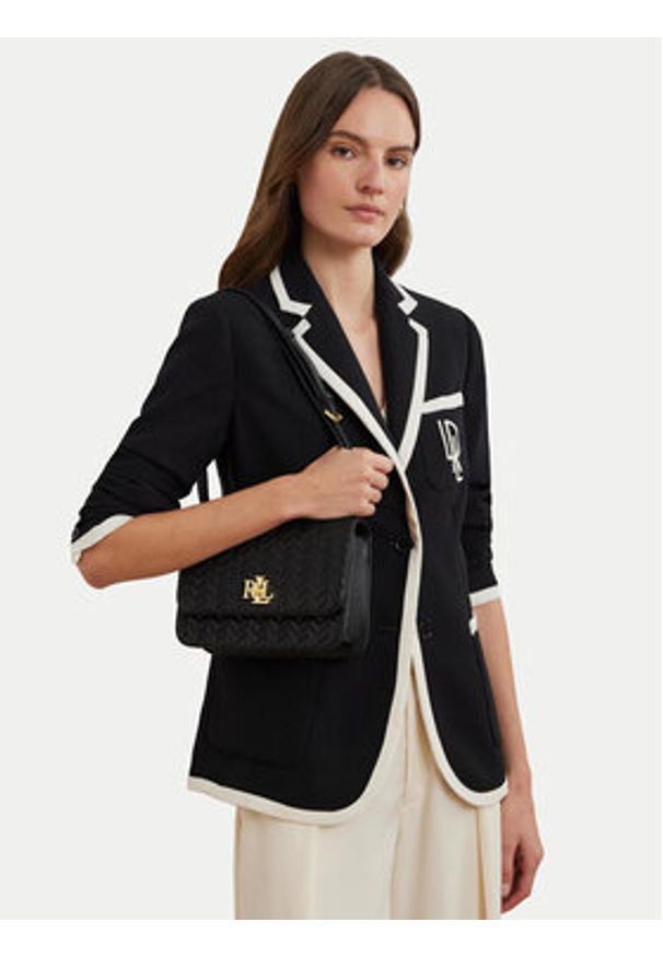 Lauren Ralph Lauren - LAUREN RALPH LAUREN Torebka 431966768003 Czarny. Kolor: czarny. Materiał: skórzane