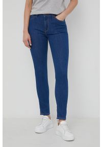Lee jeansy SCARLETT HIGH DARK ZURI damskie medium waist. Kolor: niebieski