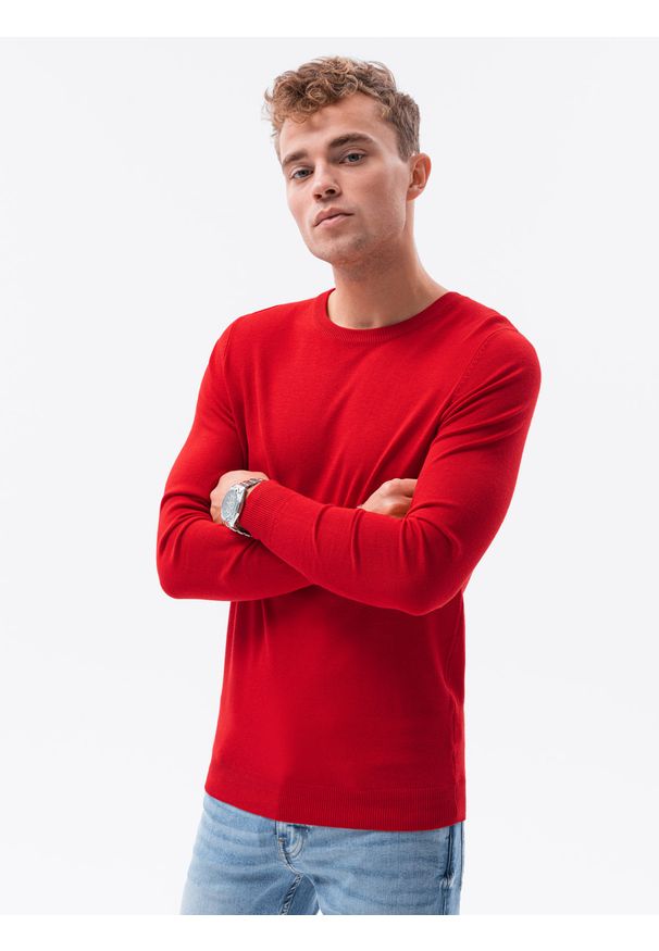 Czerwony sweter Ombre Clothing klasyczny