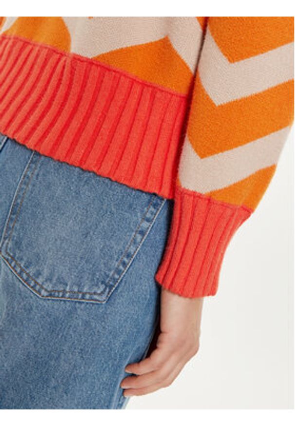 Frieda & Freddies Sweter 3307 Pomarańczowy Regular Fit. Kolor: pomarańczowy. Materiał: wiskoza
