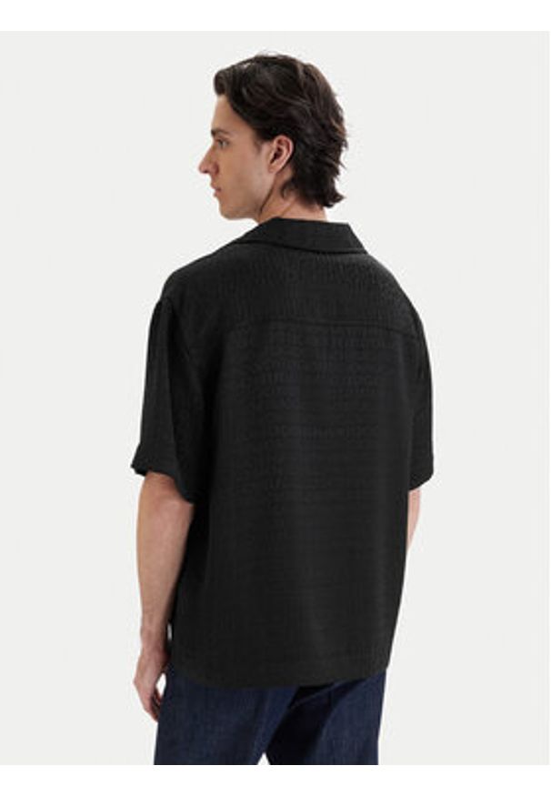 Hugo - HUGO Koszula Espino 50560614 Czarny Oversize. Kolor: czarny. Materiał: syntetyk