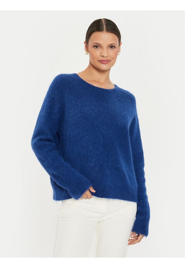 Kontatto Sweter 3M0229 AI253M10 Niebieski Relaxed Fit. Kolor: niebieski. Materiał: syntetyk, wełna