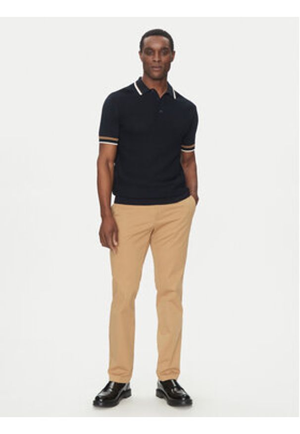 Karl Lagerfeld - KARL LAGERFELD Polo 655017 552307 Granatowy Slim Fit. Typ kołnierza: polo. Kolor: niebieski. Materiał: bawełna