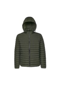 Kurtka z zamkiem błyskawicznym z kapturem Geox Ascanio. Typ kołnierza: kaptur. Kolor: zielony. Materiał: puch #1