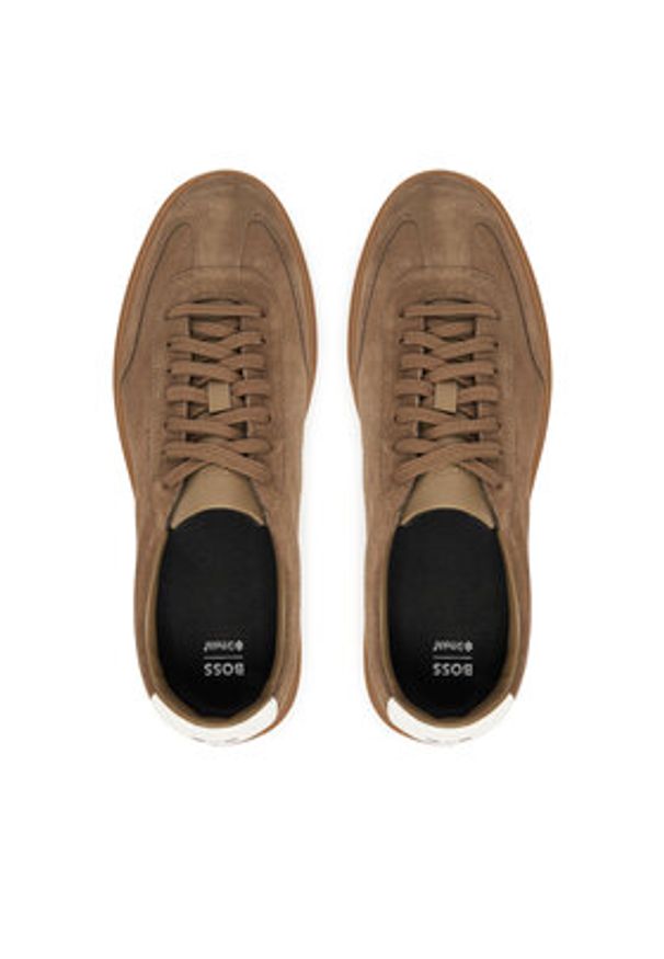 BOSS Sneakersy Kieran 50548715 Brązowy. Kolor: brązowy. Materiał: zamsz, skóra