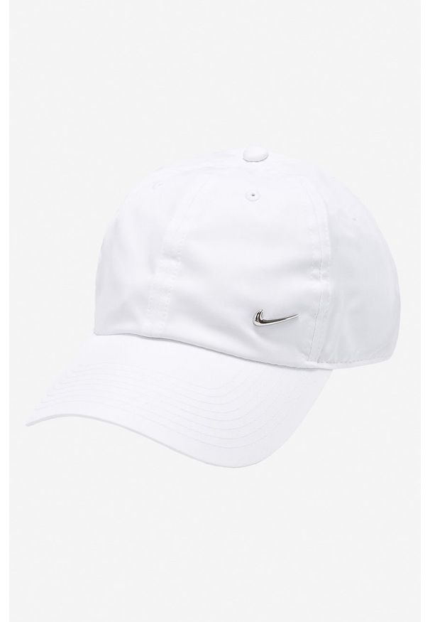 Nike Sportswear - Czapka. Kolor: biały. Materiał: tkanina, poliester. Wzór: aplikacja