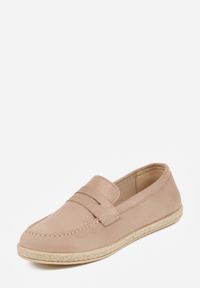 Born2be - Ciemnobeżowe Mokasyny Ozdobione Plecionką Fennata. Kolor: beżowy. Wzór: aplikacja. Styl: klasyczny, boho #7