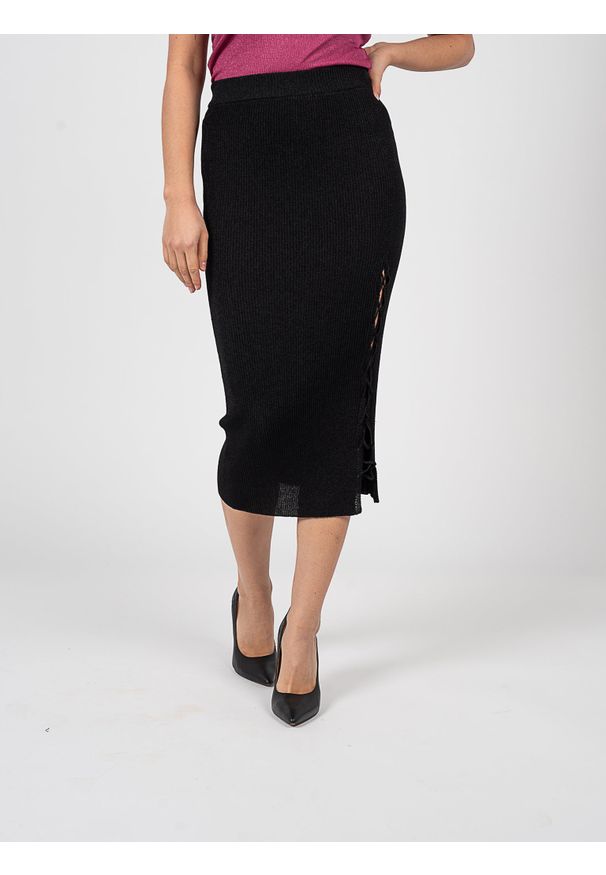 Pinko Spódnica "Tulio" | 100637 A0EV | Kobieta | Czarny. Okazja: na co dzień. Kolor: czarny. Materiał: wiskoza. Wzór: aplikacja. Styl: casual