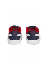 Puma - Niemowlęce skórzane sneakersy Smash 3.0 V PUMA Navy White For All Time Red Blue. Kolor: biały, niebieski, czerwony, wielokolorowy. Materiał: skóra