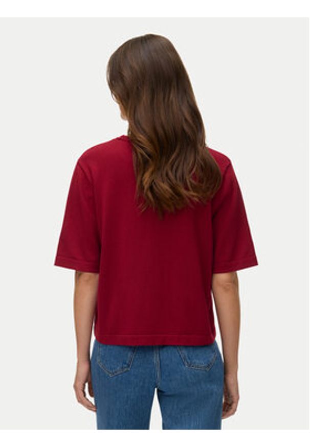 Vero Moda Sweter Silje 10320460 Czerwony ciemny Oversize. Kolor: czerwony. Materiał: wiskoza