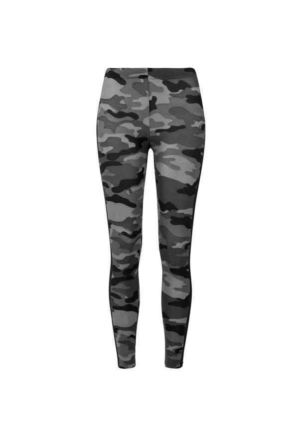 Urban Classics - Damskie Legginsy W Prążki Camo. Kolor: brązowy, zielony, wielokolorowy. Wzór: prążki