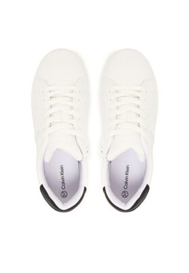 Calvin Klein Sneakersy Low Cut Lace-Up V3X9-83293-1355 D Biały. Kolor: biały. Materiał: skóra