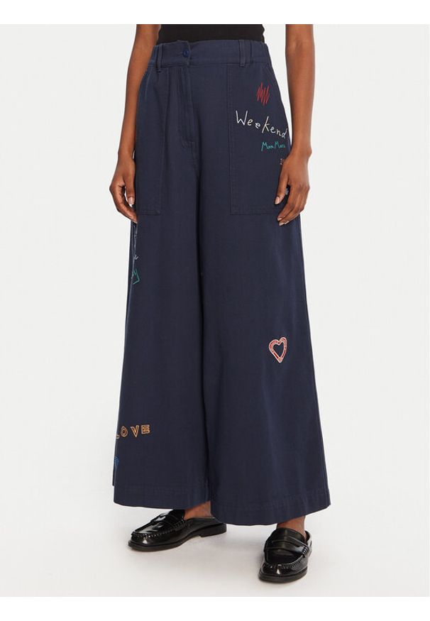 Weekend Max Mara Jeansy Lotus 2525136011 Granatowy Wide Leg. Kolor: niebieski
