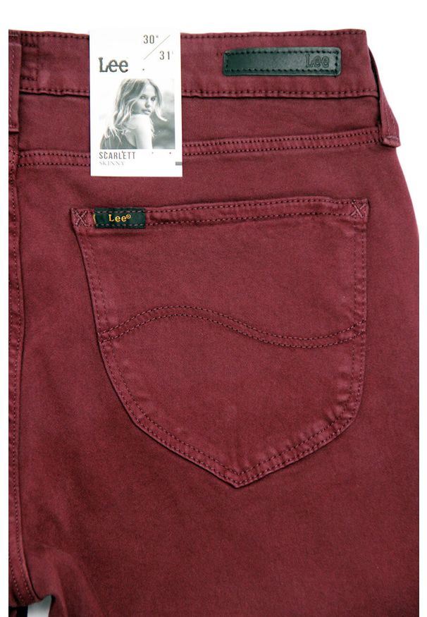 Lee - LEE SKINNY DAMSKIE SPODNIE SCARLETT RICH BURGUNDY L526GHIS