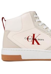 Calvin Klein Jeans Sneakersy Basket Cupsole Irreg Lines YM0YM00612 Écru. Materiał: skóra