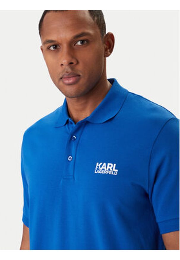 Karl Lagerfeld - KARL LAGERFELD Polo 745780 561235 Niebieski Regular Fit. Typ kołnierza: polo. Kolor: niebieski. Materiał: bawełna