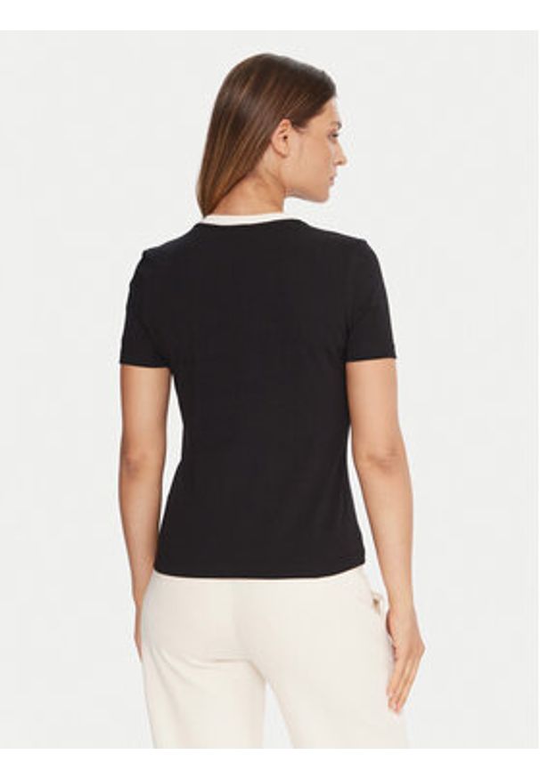 Guess T-Shirt V5BI03 J1314 Czarny Slim Fit. Kolor: czarny. Materiał: bawełna