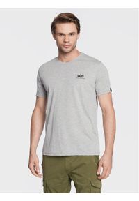 Alpha Industries T-Shirt Basic 188505 Szary Regular Fit. Kolor: szary. Materiał: bawełna #1