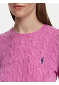 Polo Ralph Lauren Sweter 211971865506 Różowy Regular Fit. Typ kołnierza: polo. Kolor: różowy. Materiał: wełna #5