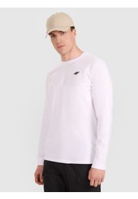4f - 4F Longsleeve regular gładki męski - biały 3XL. Okazja: na co dzień. Kolor: biały. Materiał: bawełna, jersey, dzianina. Długość rękawa: długi rękaw. Długość: długie. Wzór: gładki. Styl: klasyczny, sportowy, casual