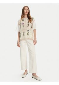 Weekend Max Mara T-Shirt Pampas 2515941082 Biały Relaxed Fit. Kolor: biały. Materiał: bawełna