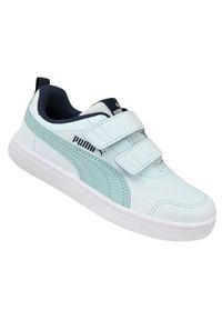 Buty do chodzenia dla dzieci Puma Courtflex V2 V Ps. Zapięcie: rzepy. Kolor: niebieski. Materiał: guma, materiał, tkanina, syntetyk. Szerokość cholewki: normalna. Sport: turystyka piesza