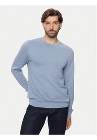 Calvin Klein Sweter K10K113410 Niebieski Slim Fit. Kolor: niebieski. Materiał: bawełna