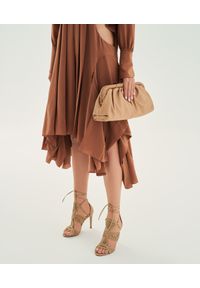 Kazar - Efektowna skórzana torebka z metalową ramą. Kolor: beżowy. Materiał: skórzane #9