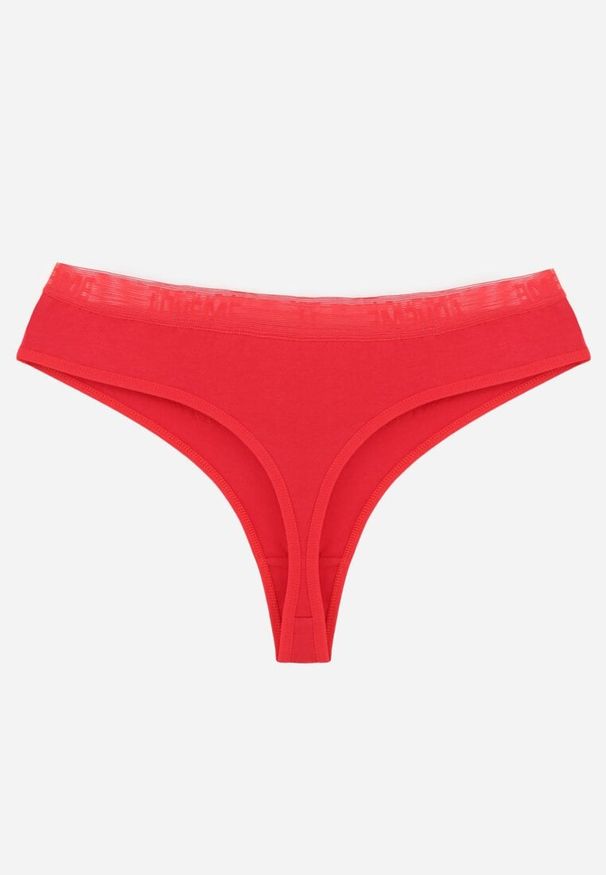 Renee - Czerwone Majtki Typu Stringi z Bawełną i Koronką Zeliche. Kolor: czerwony. Materiał: bawełna, koronka. Wzór: koronka
