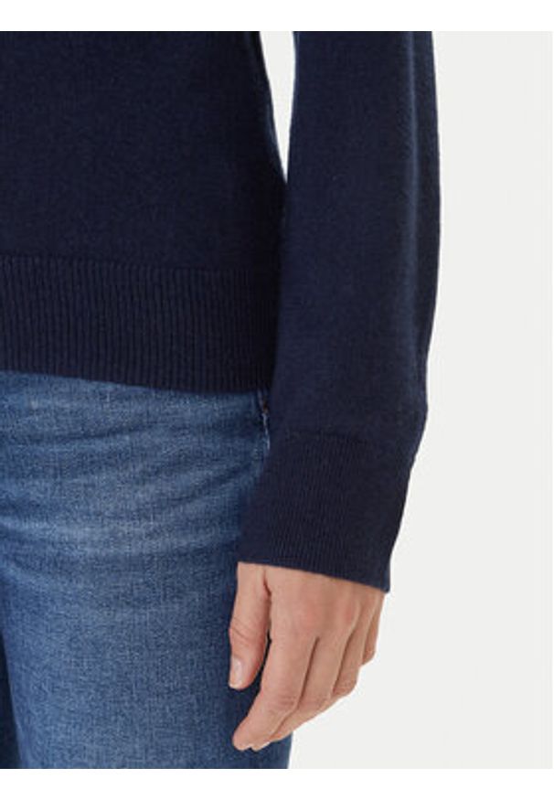 TOMMY HILFIGER - Tommy Hilfiger Sweter WW0WW47468 Granatowy Regular Fit. Kolor: niebieski. Materiał: wełna