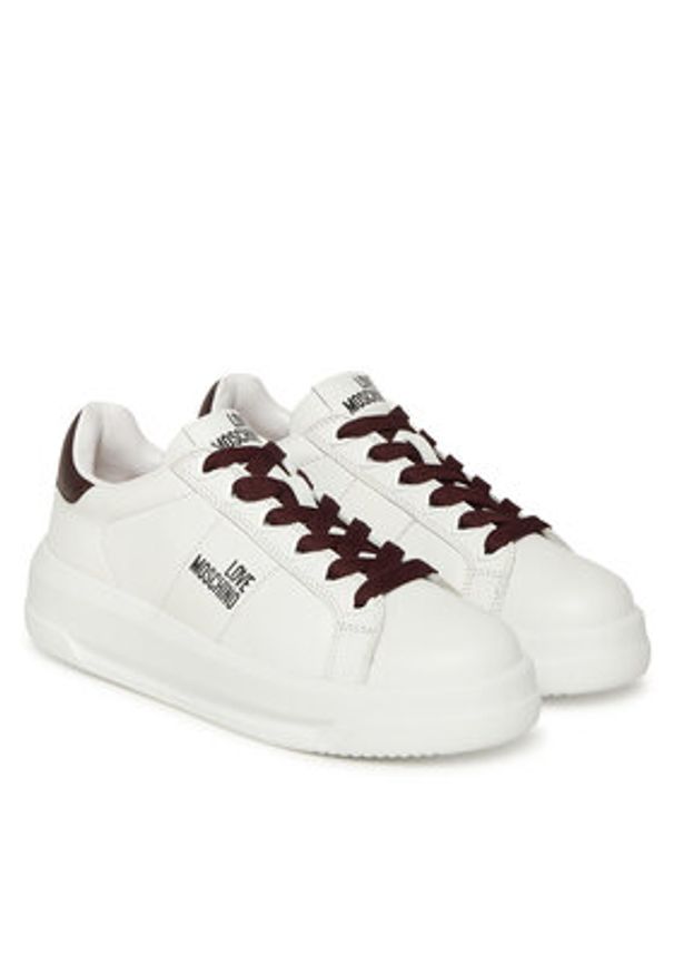 Love Moschino - LOVE MOSCHINO Sneakersy JA15315G0NIA110D Biały. Kolor: biały. Materiał: skóra