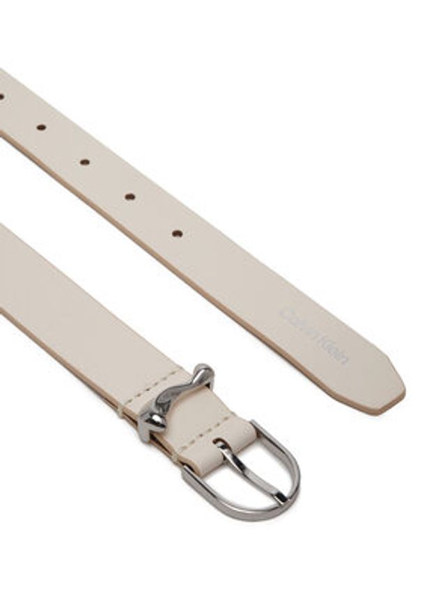 Calvin Klein Pasek Damski Ck Must Organic Loop Belt 25Mm K60K613234 Biały. Kolor: biały. Materiał: skóra