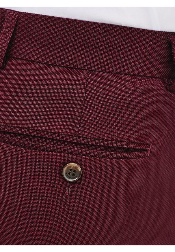 Pako Lorente - PAKO LORENTE – Spodnie garniturowe w kolorze bordowym. Okazja: na ślub cywilny, na co dzień, na wesele. Kolor: czerwony. Materiał: poliester, elastan, wiskoza. Styl: casual, elegancki