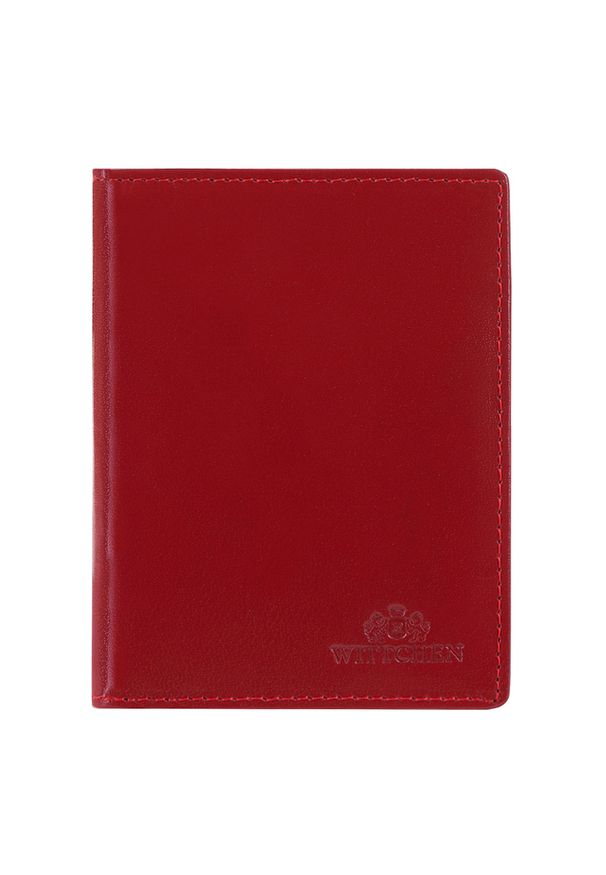 Wittchen - Etui na dokumenty skórzane proste. Kolor: czerwony. Materiał: skóra