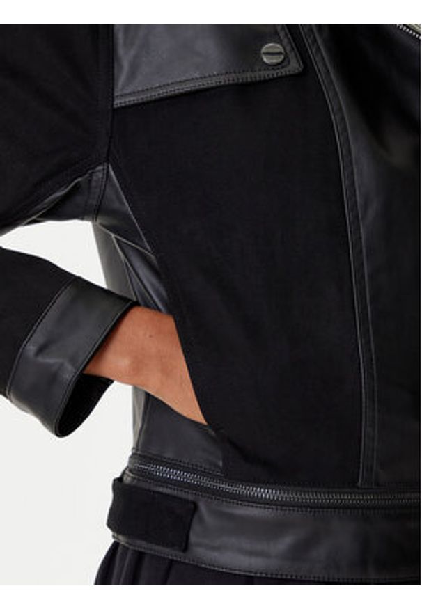 Desigual Kurtka z imitacji skóry Motor 25WWEW53 Czarny Regular Fit. Kolor: czarny. Materiał: skóra