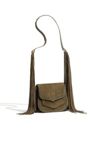 ALEXANDRE VAUTHIER - Skórzana torebka z frędzlami Jane. Kolor: zielony. Materiał: skóra. Wzór: aplikacja