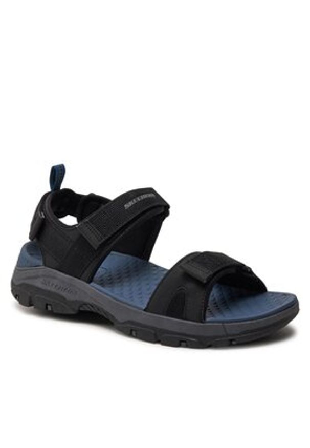 skechers - Skechers Sandały Tresmen-Ryer 205112/BLK Czarny. Kolor: czarny. Materiał: skóra