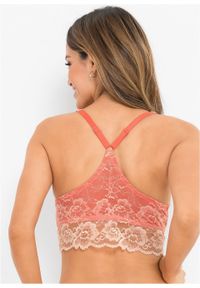 Biustonosz bustier bez fiszbinów bonprix mandarynkowo-brzoskwiniowy. Kolor: czerwony #5