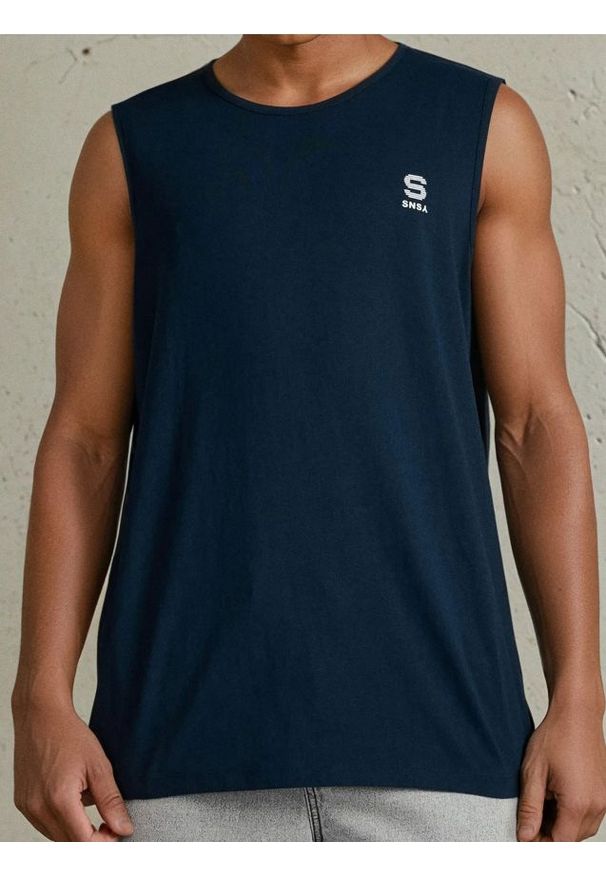 Sinsay - Tank top - granatowy. Kolor: niebieski
