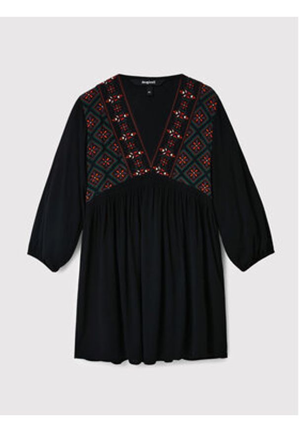 Desigual Sukienka codzienna Marian 22WWVW57 Czarny Relaxed Fit. Okazja: na co dzień. Kolor: czarny. Materiał: wiskoza. Typ sukienki: proste. Styl: casual