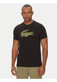 Lacoste T-Shirt TH2042 Czarny Regular Fit. Kolor: czarny. Materiał: bawełna, syntetyk