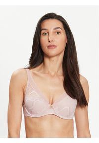 Chantelle Biustonosz z fiszbiną True Lace C11M20 Różowy. Kolor: różowy. Materiał: syntetyk