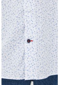 TOMMY HILFIGER - Tommy Hilfiger koszula bawełniana męska kolor niebieski slim z kołnierzykiem włoskim. Typ kołnierza: kołnierzyk włoski. Kolor: niebieski. Materiał: bawełna #3
