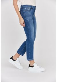7 FOR ALL MANKIND Niebieskie jeansy damskie THE STRAIGHT CROP SLIM ILLUSION, Rozmiar 28. Kolor: niebieski