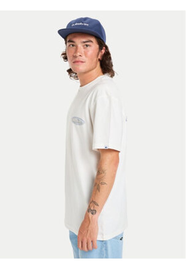 Quiksilver T-Shirt Evo Border Lines EQYZT08191 Biały Regular Fit. Kolor: biały. Materiał: bawełna