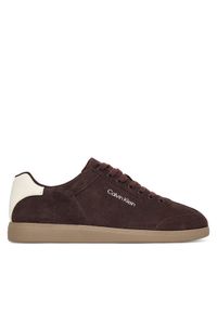 Calvin Klein Sneakersy Low Cupsole Laceup Su HM0HM01946 Bordowy. Kolor: czerwony. Materiał: zamsz, skóra