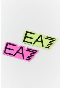 EA7 Emporio Armani - EA7 Granatowe spodnie męskie z wymiennym logo, Rozmiar S. Kolor: niebieski. Materiał: bawełna, dresówka. Wzór: aplikacja #7