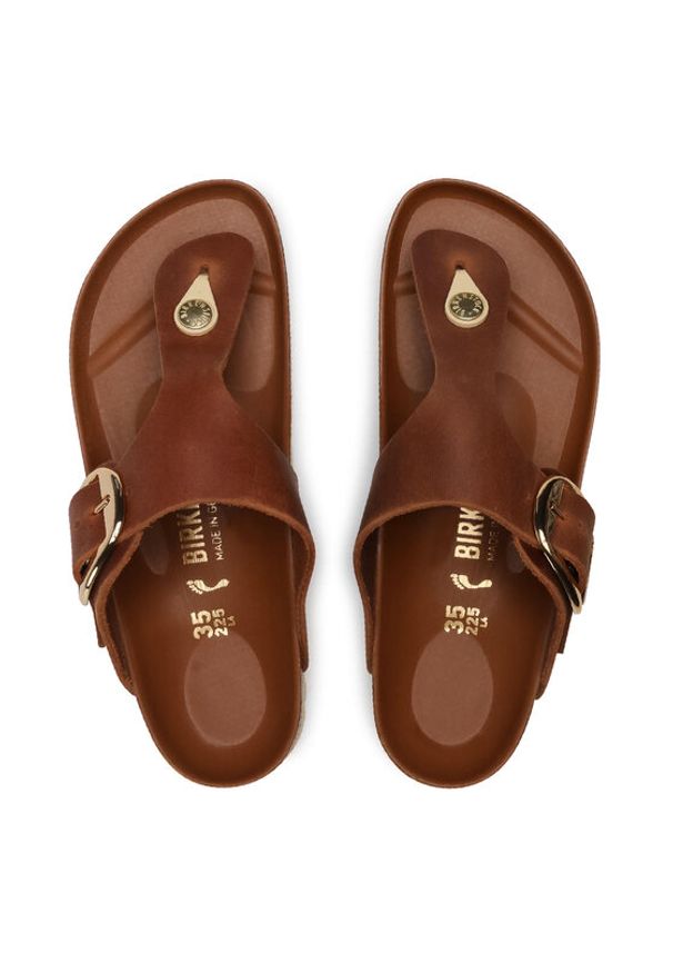 Birkenstock Japonki Gizeh Big Buckle 1018785 Brązowy. Kolor: brązowy. Materiał: skóra