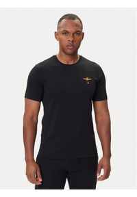 Aeronautica Militare T-Shirt 252TS1580UJ00372 Czarny Regular Fit. Kolor: czarny. Materiał: bawełna