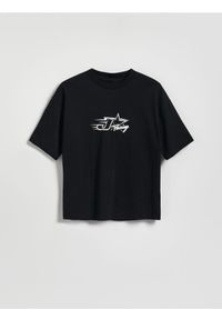 Reserved - T-shirt z nadrukiem - czarny. Kolor: czarny. Materiał: dzianina, bawełna. Wzór: nadruk #1